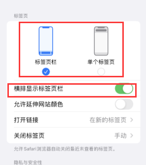 博罗iPhone授权维修分享Safari浏览器如何切换标签栏位置 